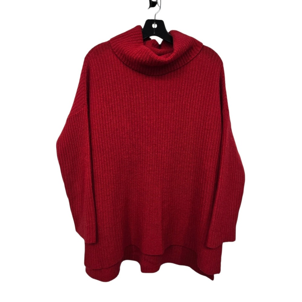 Eileen Fisher Yak Wool Cowl Neck Sweater Womens S Red Soft Warm Luxury Holiday